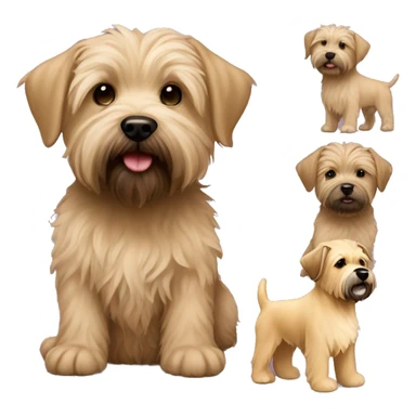 Tan Cairn and wheaten terrier girl puppy sticker