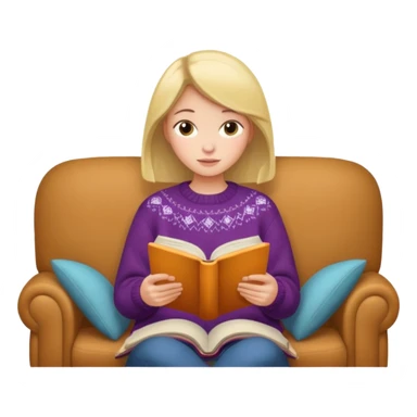 Cosy Couch with reading girl sticker