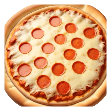 Hyper-realistic, delicious whole cheese pizza sticker