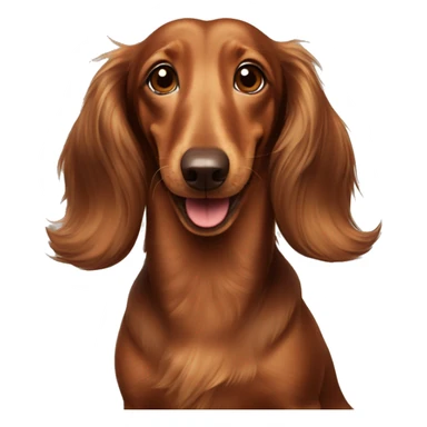 Happy Brown Long-haired dachshund sticker