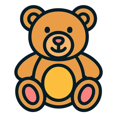 teddy bear icon with color outline sticker