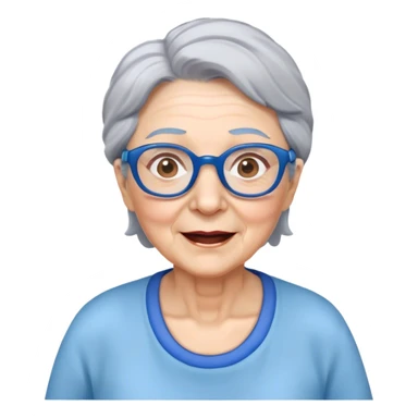Granny with blue glasses running sticker