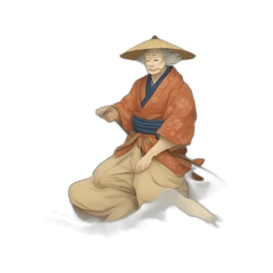 Hokusai in the style of Disney sticker