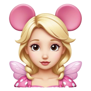 Blonde fairy wearing Minnie Mouse ears  sticker