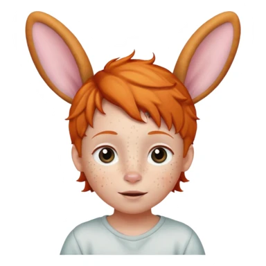 bunny ear wearing ginger kid sticker
