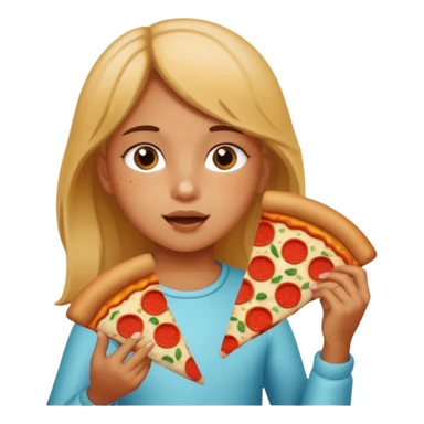 girl Child Eating Pizza sticker