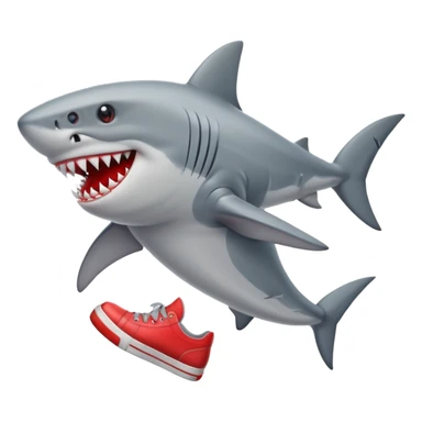 Shark with red shoes sticker