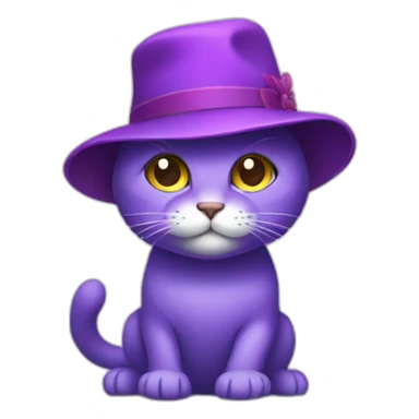 Purple cat wearing a hat sticker