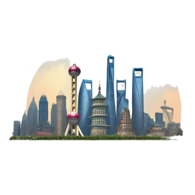 shanghai skyline sticker