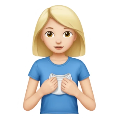 girl putting clothes sticker