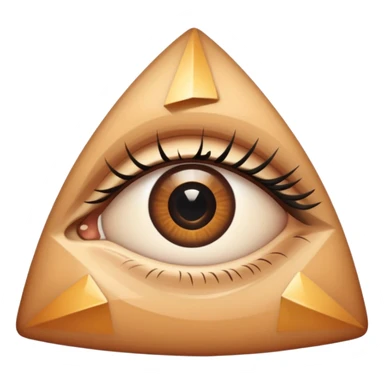 Un ojo atravesado en una de las líneas de un  triangulo sticker