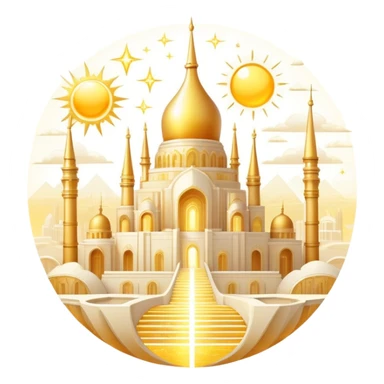 Epic divine sparkly glittery complex detailed gradients white golden bright light solarpunk sunny aesthetic-scenery sticker