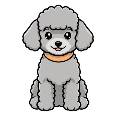 Gray miniature Poodle sticker