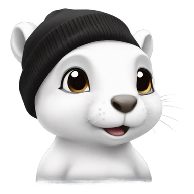 White squirrel with black beanie sticker