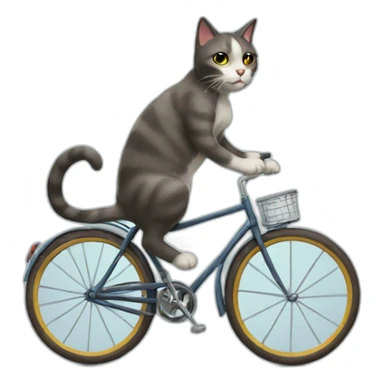 Cat riding a bicycle sticker