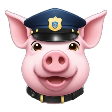 Pig with a police hat sticker