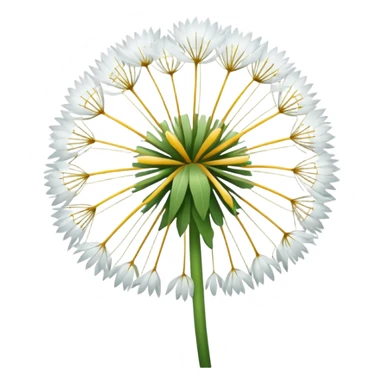 white dandelion, clean, minimal, bright colors sticker