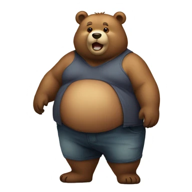 chubby bear with a belly sticker