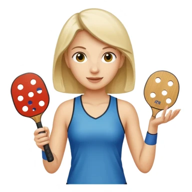 Female pickle playing pickleball sticker