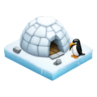 Igloo with a penguin sticker