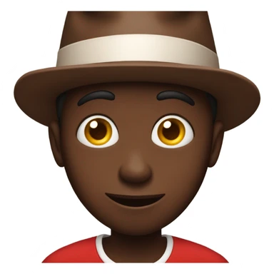 Chocolate boy with big red dress, hat and big eyes sticker