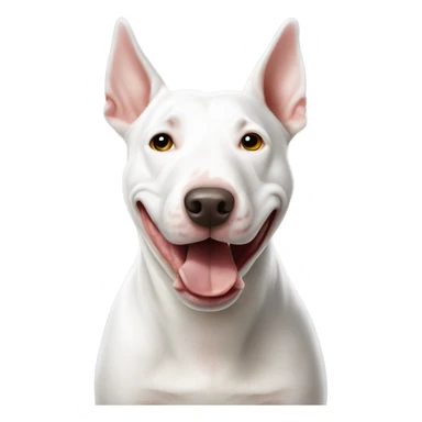 All white bull terrier bacon sticker