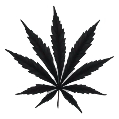 Black weed leaf sticker