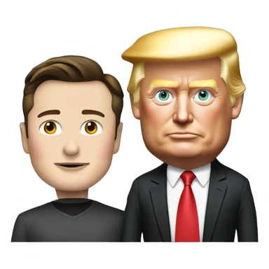 Elon musk and Donald Trump sticker