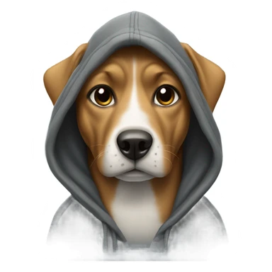 Dog warring a hoodie sticker