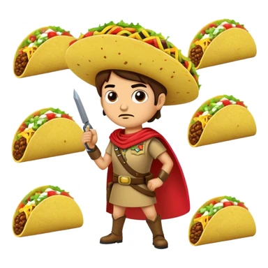 Taco leading an army sticker