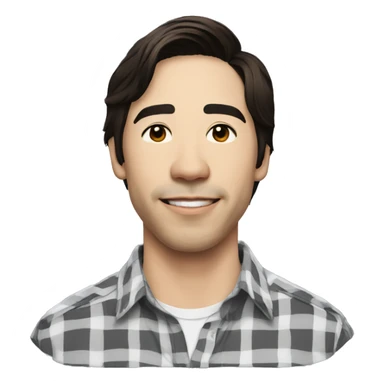 Justin Long wearing shirt sticker