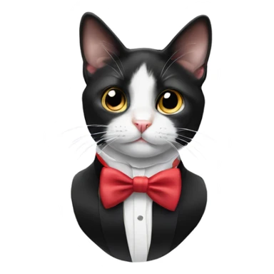 Tuxedo cat wearing a bow tie sticker