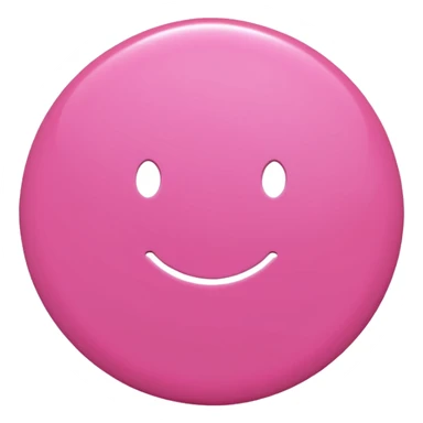 "Solid glossy pink circle emoji. No face or icons. Match color and 3D shine of Notion pink heart emoji (🩷)." sticker