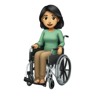 Anita is a 21-year-old undergraduate student with cerebral palsy. She uses a wheelchair to move from place to place.  she is a south Asian girl with black hair  sticker