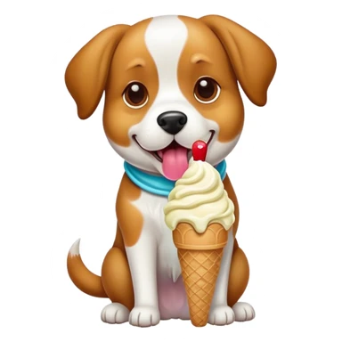 Dog with ice cream  sticker