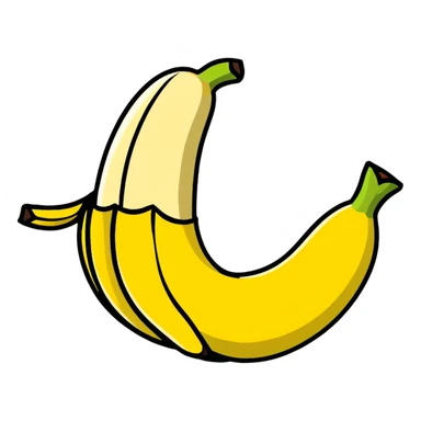cute banana partially peeled with face sticker