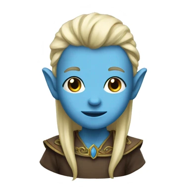 elve with blue skin and long blond hai sticker