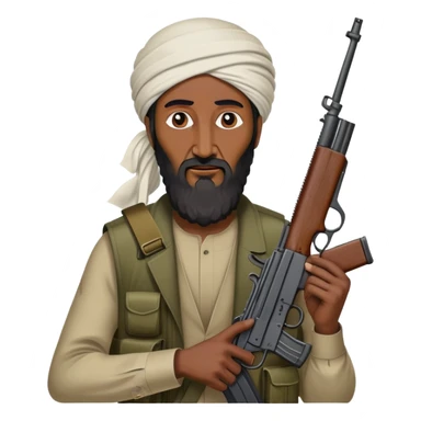 Osama bin laden with gun  sticker
