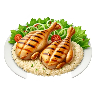 Grilled chicken and rice with salad sticker