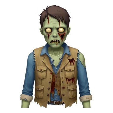 zombie in vest and shirt sticker