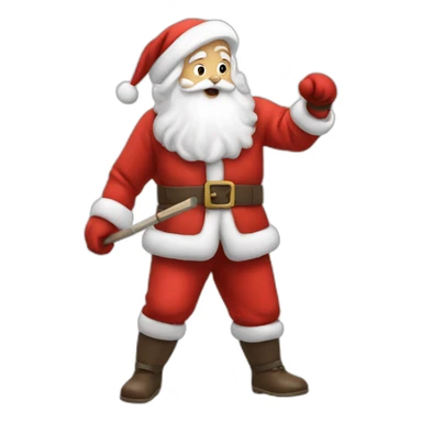 Father Christmas doing fencing sticker