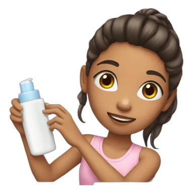 girl using lotion sticker
