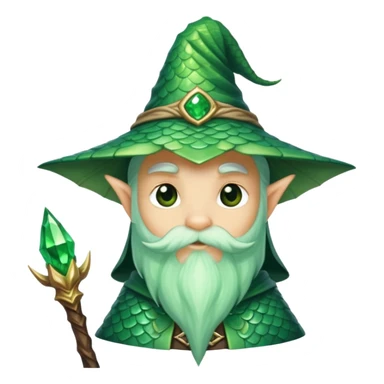 tiny green dragon wizard sticker