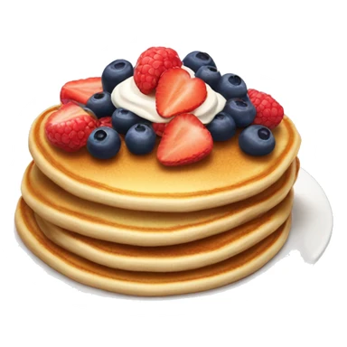 Pancakes with cream and berries  sticker