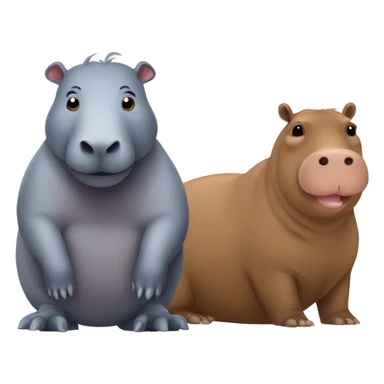 Capybara and Hippo sticker