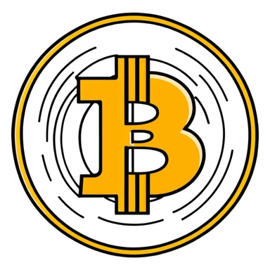 Bitcoin cryptocurrency gold coin with logo sticker