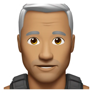memoji of silver fox, the rock, v neck sticker