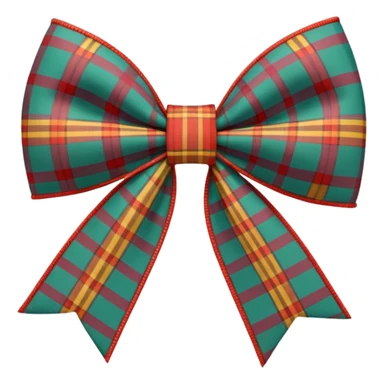 Cottagecore style ultra realistic detailed vintage material, 3D bow in a plaid type pattern, isolated, 3d rendering, sticker