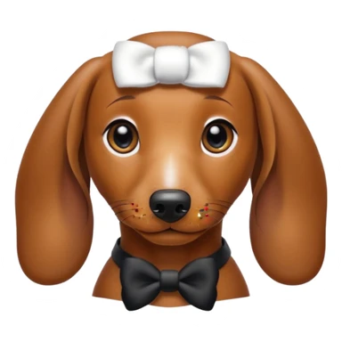 Dashshund with a piercing and a black bow on of its ears  sticker