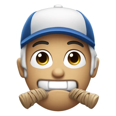 Baseball with cute face sticker